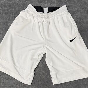 Nike Men's White and Black Athletic Shorts